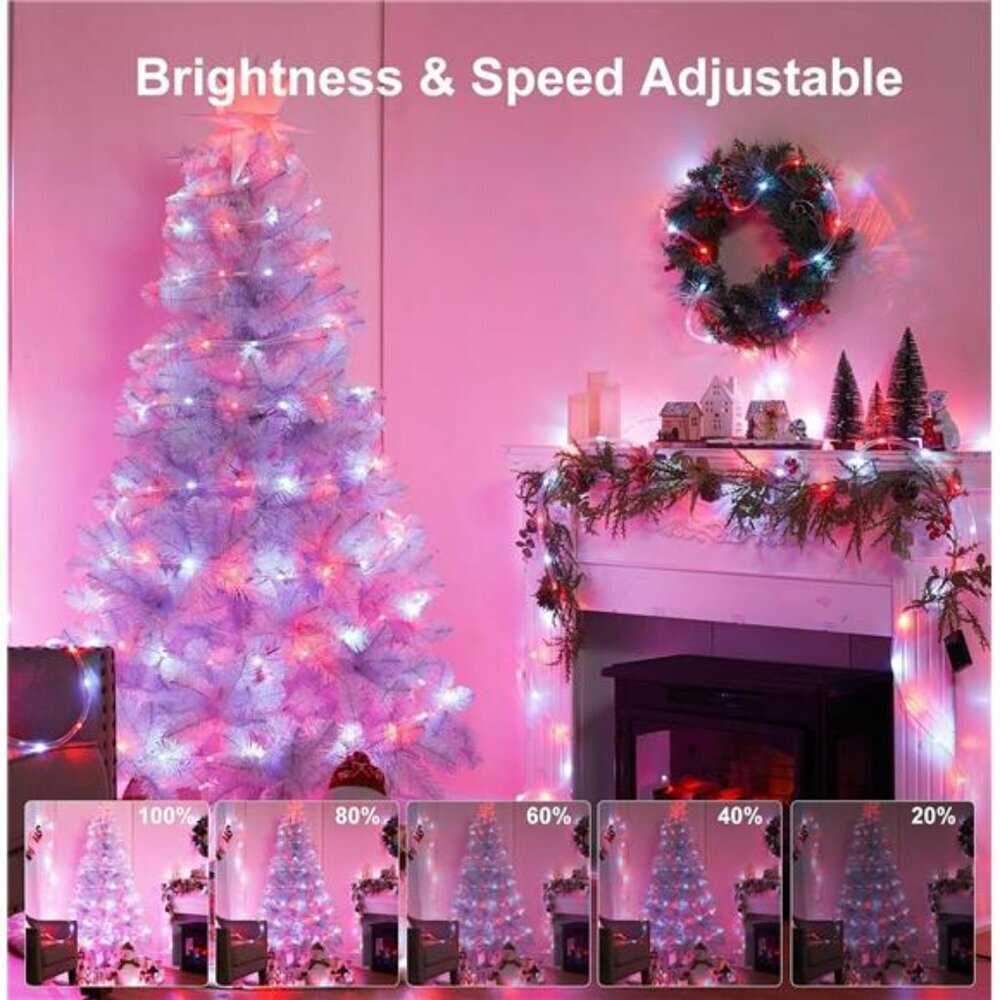 33ft Outdoor Rope Lights 24 Color Changing Waterproof LED String Lights Remote - Picture 5 of 7